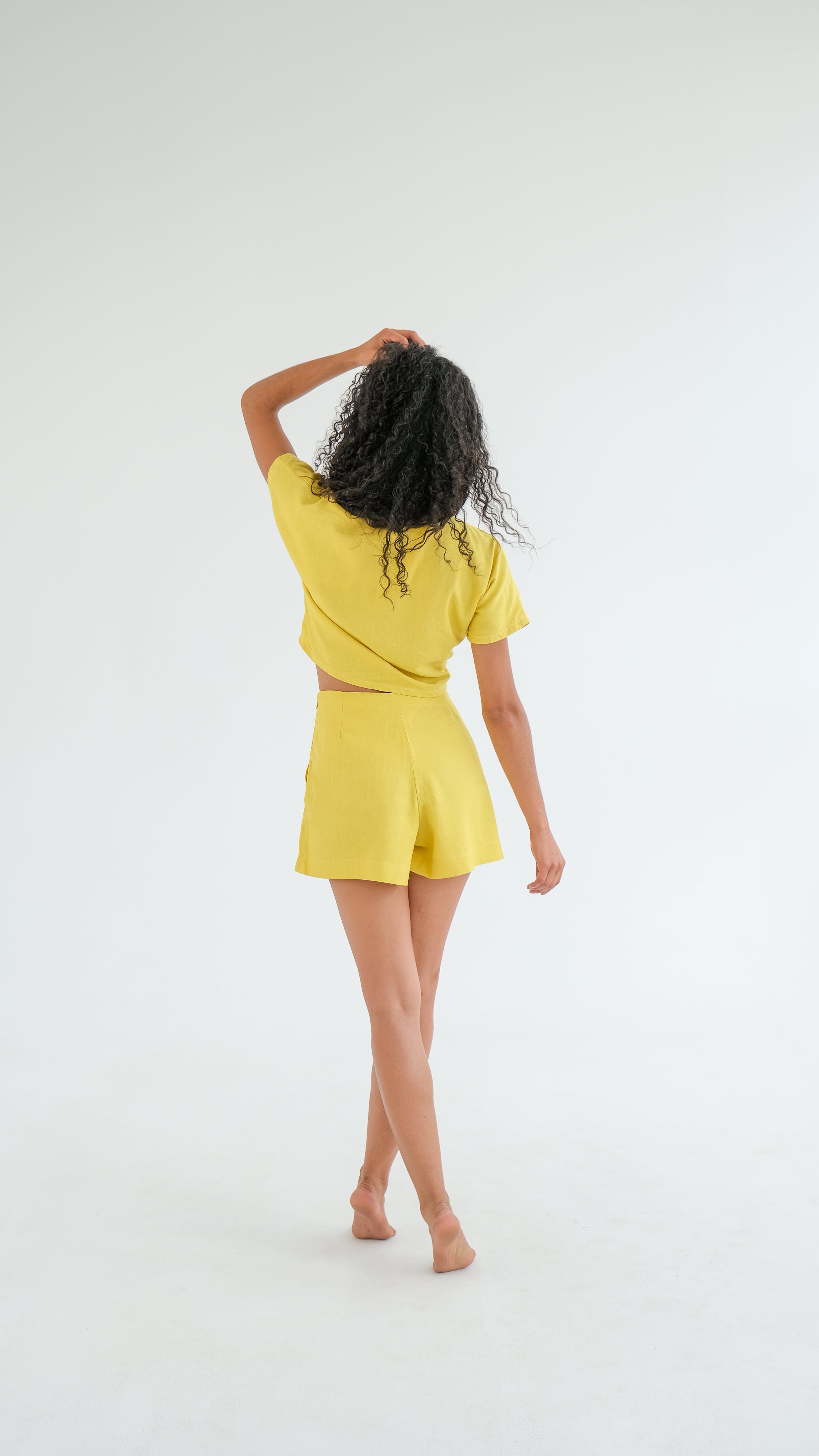 High-waisted Shorts • Yellow