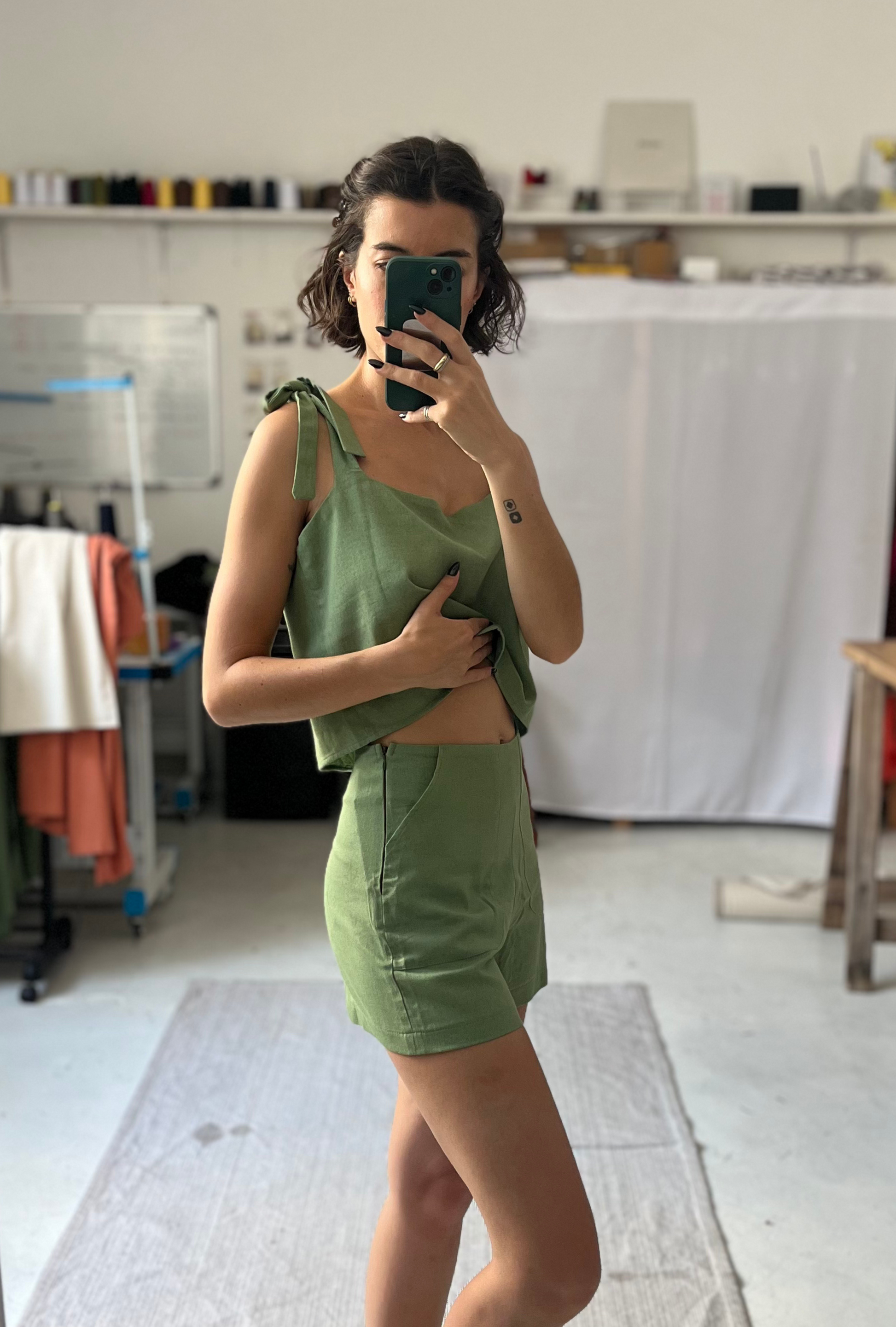 High-Waisted Shorts • Khaki